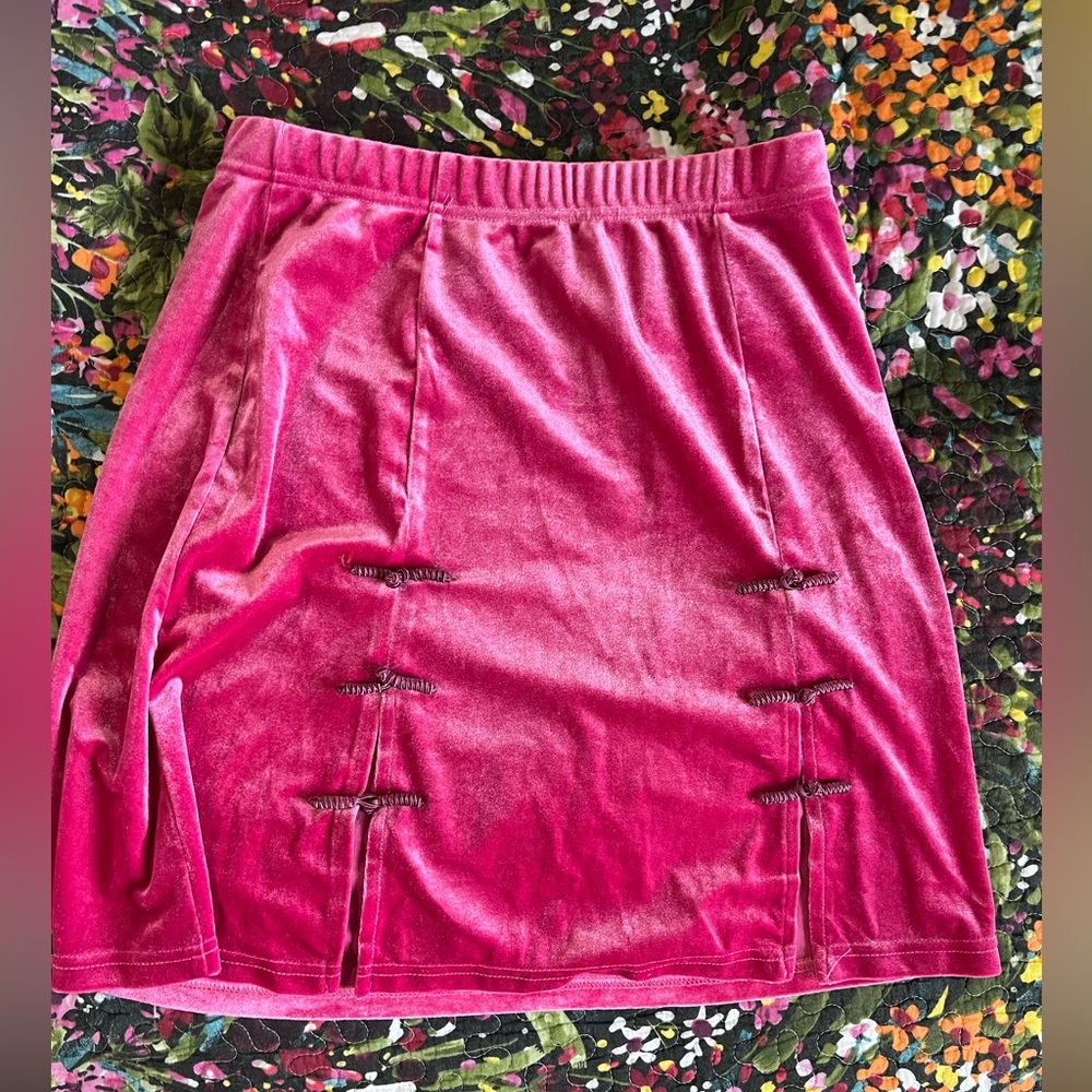 CIDER Pink Velvet Skirt Size M